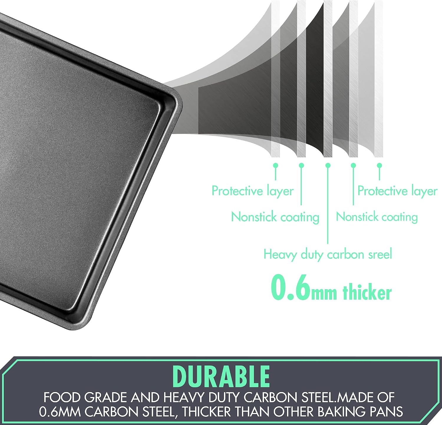 OJelay 6 inch Square Cake Pan (Diagonal 8") Nonstick Small Square Baking Pan for Brownie, Lasagna, Cookies
