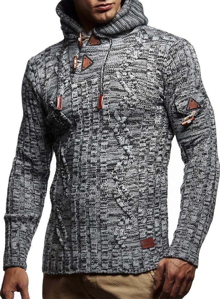 Leif Nelson Maglione con Cappuccio Uomo Felpa a Maglia LN-5400