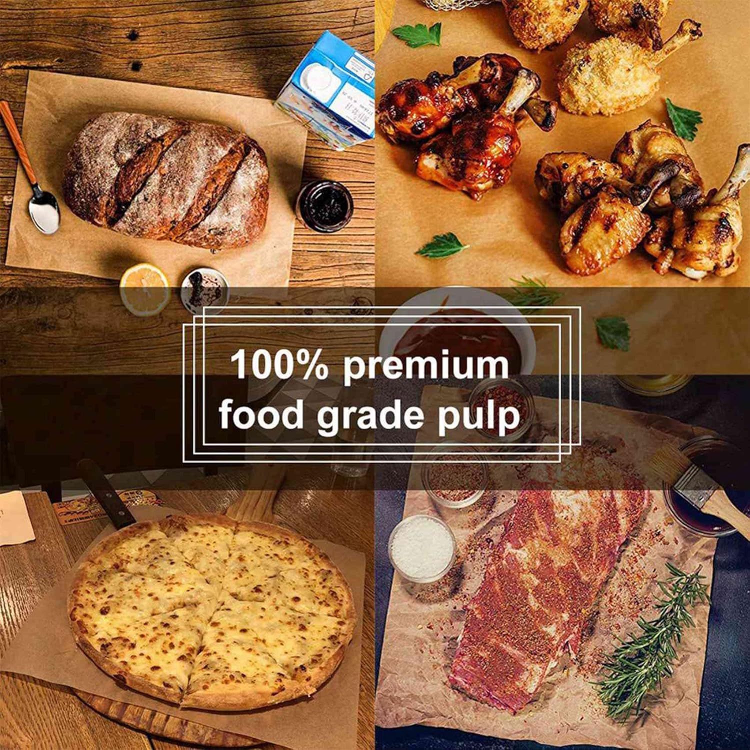 300Pcs Unbleached Parchment Paper, Precut Baking Liners Sheets Paper,Non-Stick, Water Proof, Oil Proof, Heat