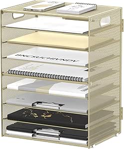 DALTACK 9-Tier Paper Letter Tray Desk Organizer With Handles, Mesh File - View #9