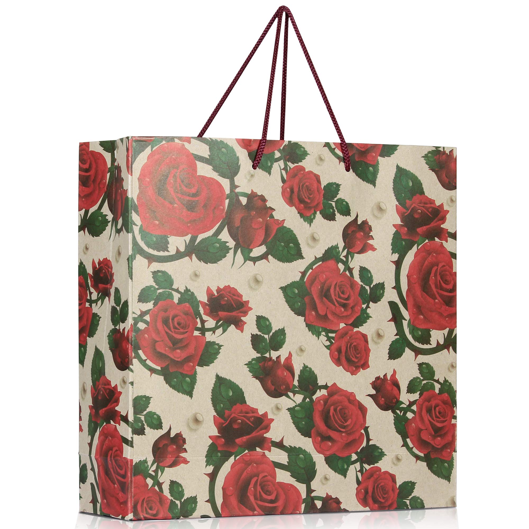 Colourtales Printed Gift Shopping Paper Bags- Rose Red (Pack of 10) (B08QG1V73V) Amazon Price History, Amazon Price Tracker