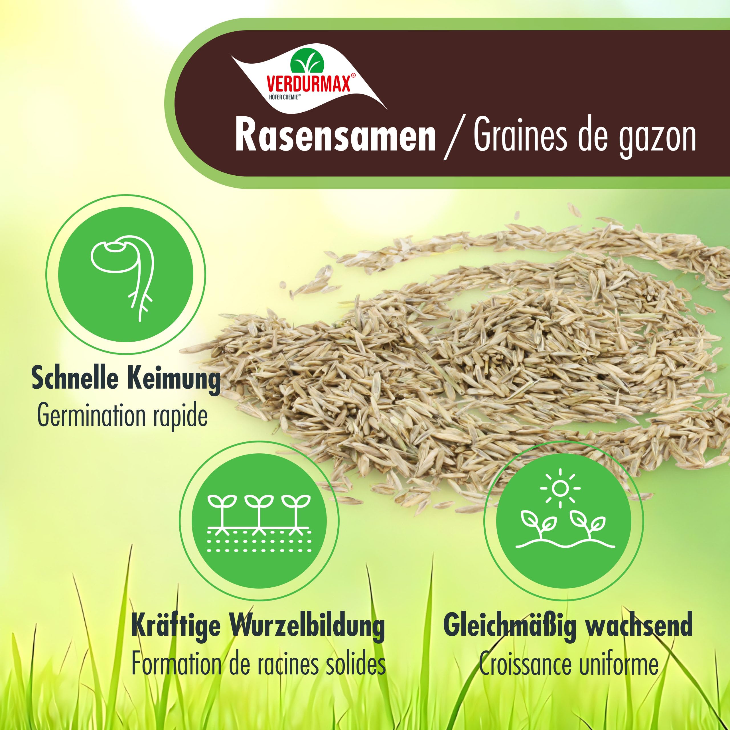 Verdurmax 2 x 5 kg Rasensamen - Hochwertige Mischung für 400m² dichten | strapazierfähigen & schnellkeimenden Sport- und Spielrasen - Trockenresistent & Ideal für Neuanlage, Nachsaat & Reparatur