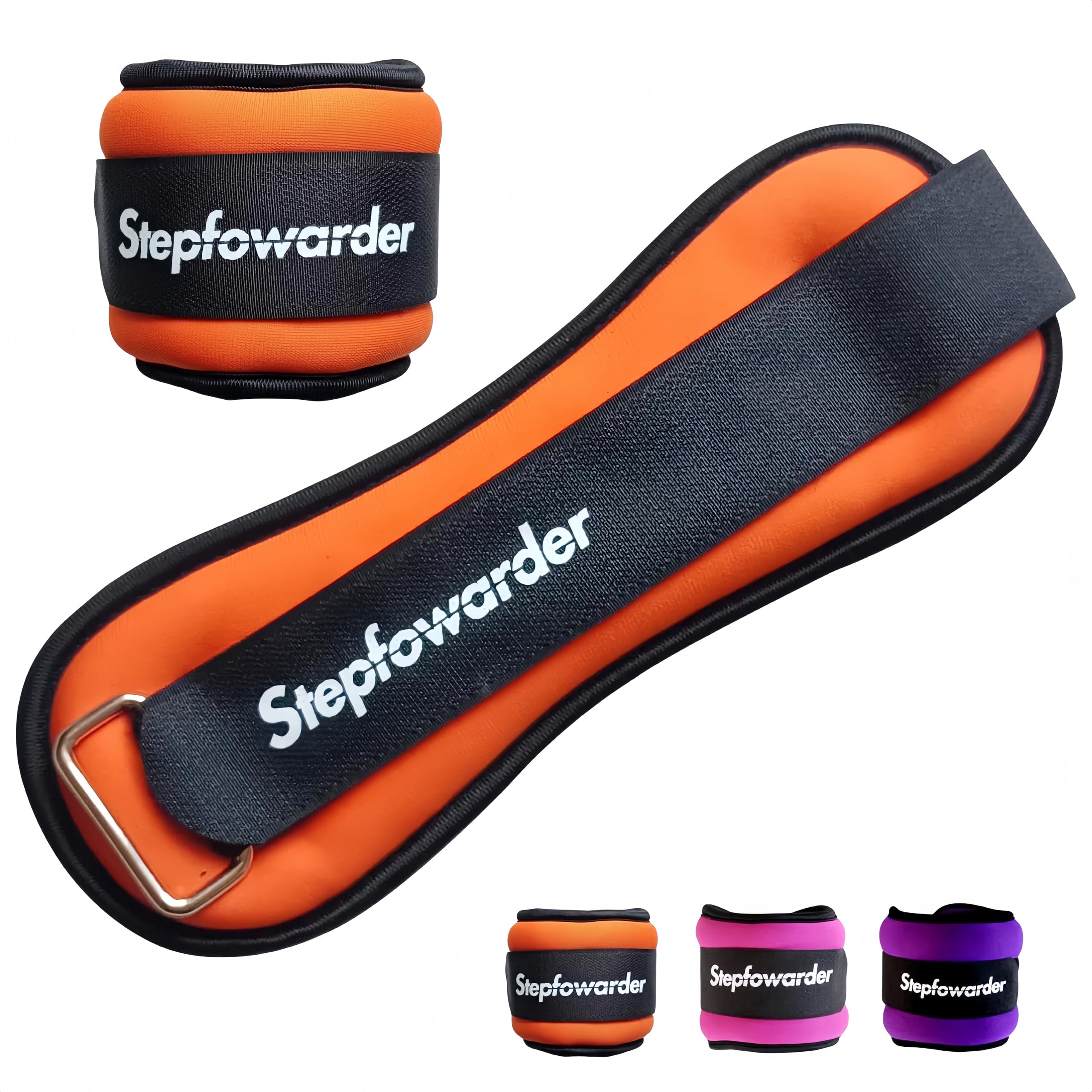 Stepfowarder Ankle/Wrist Weights, 0.3-1kg for a Pair, Three Optional Colors & Weights with Adjustable Strap, 2 Pack
