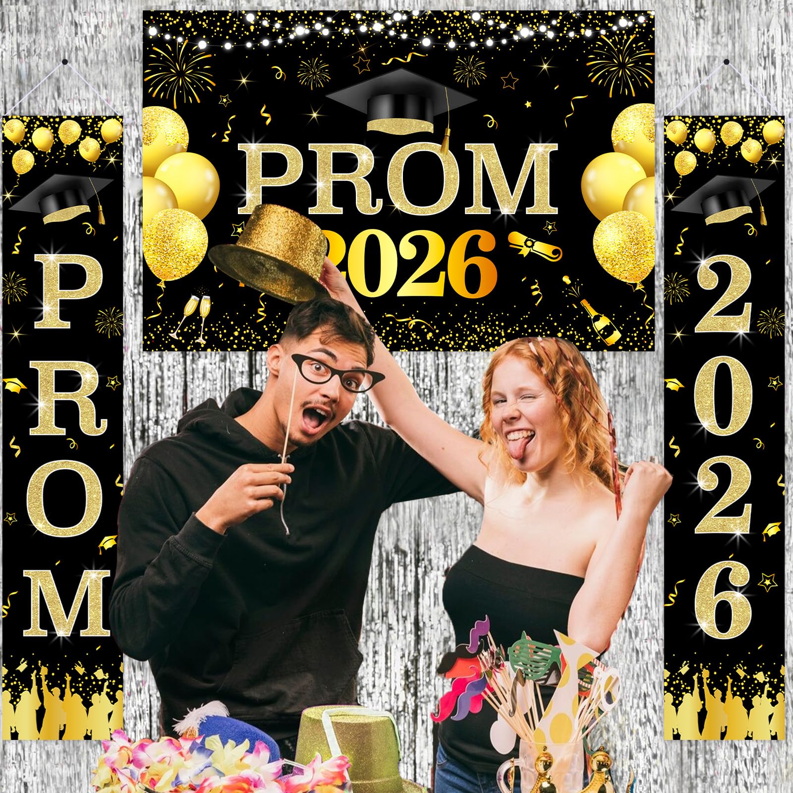 Post Prom Sign Custom Name Sign Black And Gold Prom Party Sign Welcome To Graduation ...