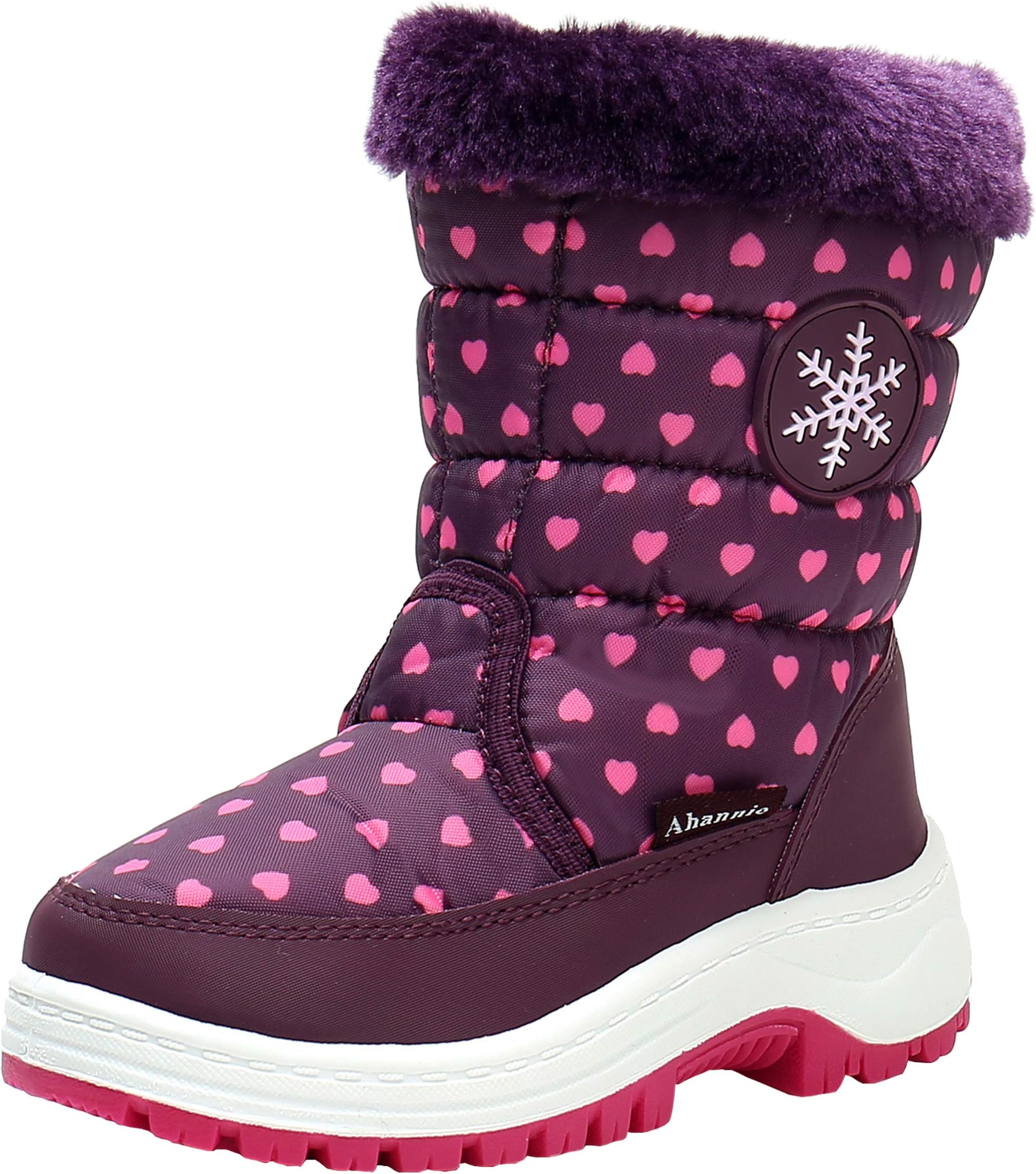 Ahannie Toddler Boys Girls Warm Snow Boots, Kid Outdoor Insulated Winter Boots