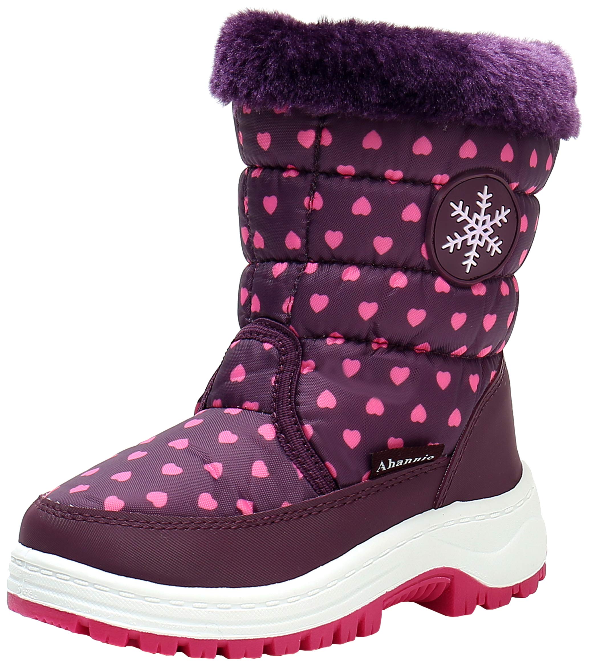Ahannie Toddler Boys Girls Warm Snow Boots, Kid Outdoor Insulated Winter Boots