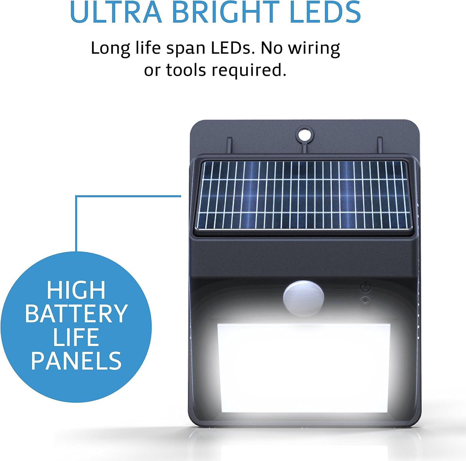 Vont Outdoor Waterproof Solar Motion LED Light, Security Lights, Wall Light