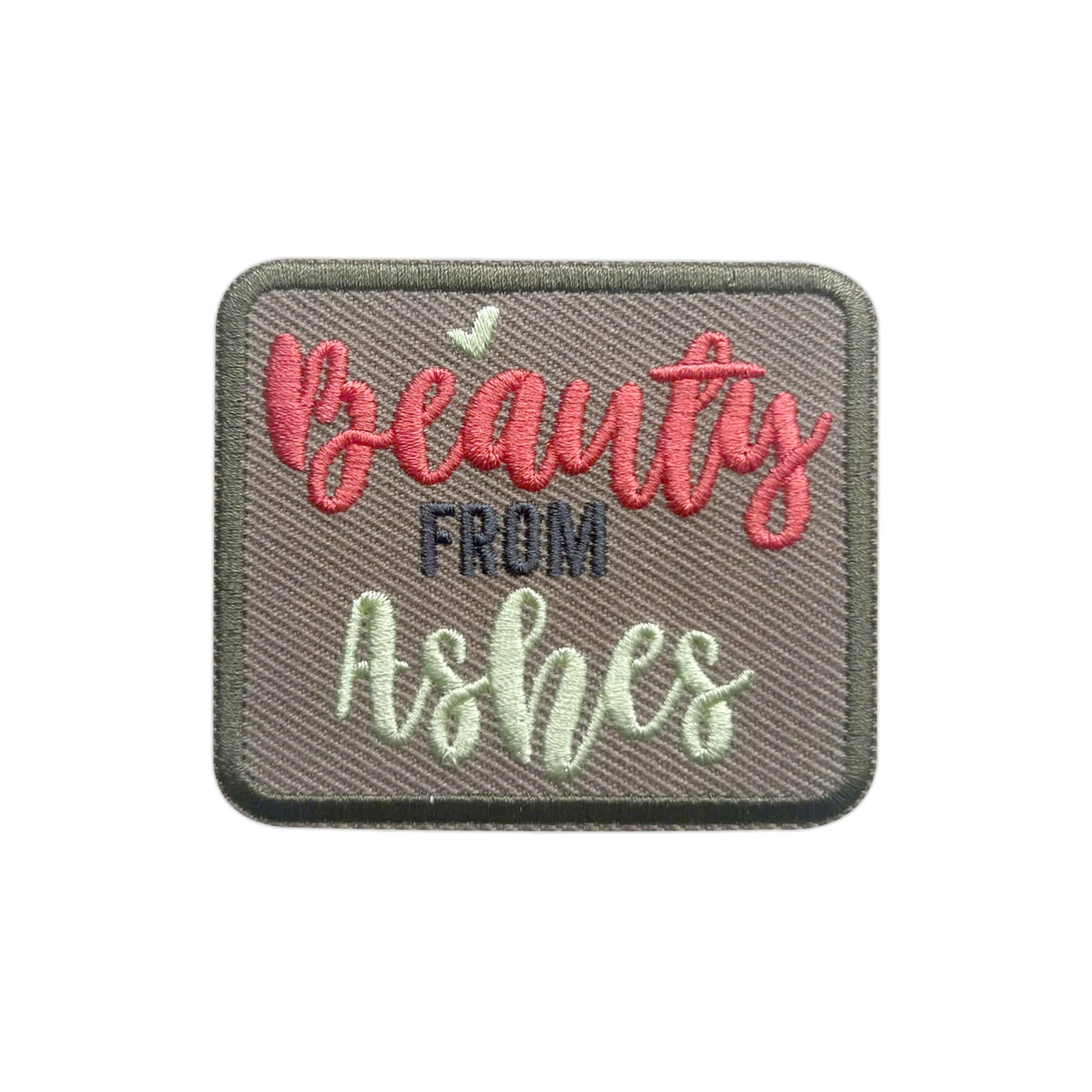 Beauty from Ashes 3 Inches Iron On/Sew On Embroidered Applique Patch, Scripture Embroidery Patches, DIY Accessories for Backpacks, Army Vests, Bags, Hats, Clothes, Faith Gifts for Christians