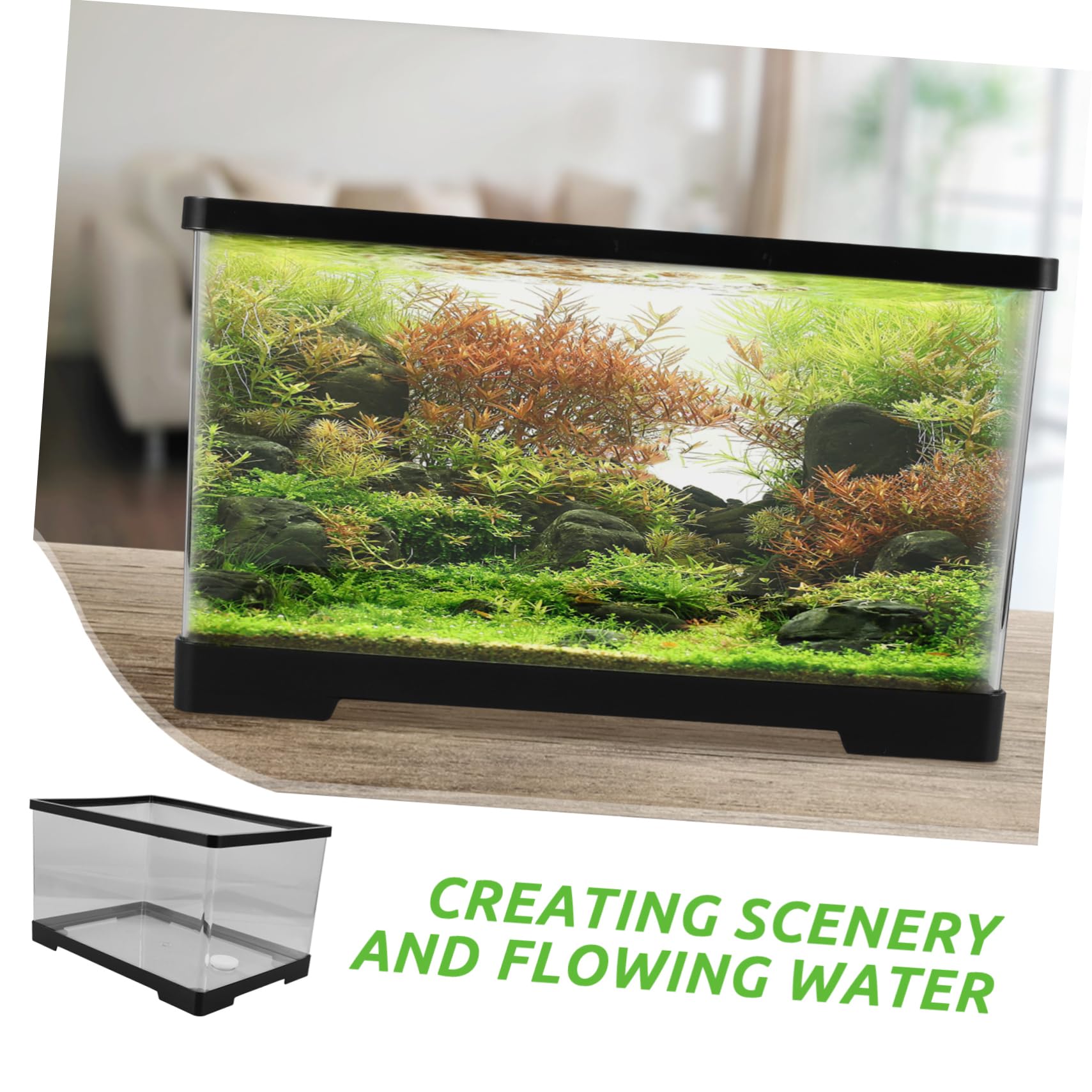 Happyyami Mini Aquarium Aquarium Kit Tank Desktop Schildkröte Zucht Box