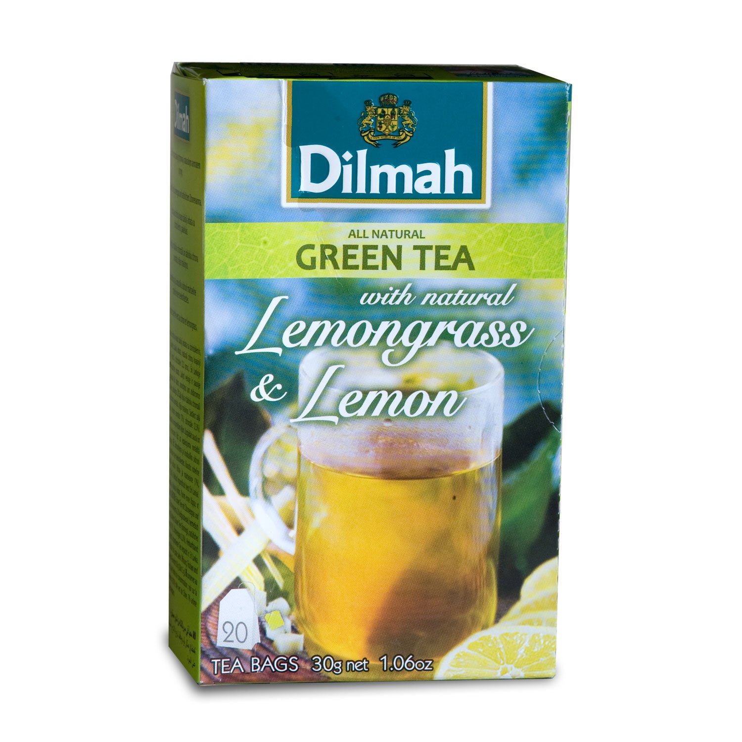 Dilmah Grüner Tee Grüner Tee mit Zitronengras / Zitronen Box strick und Etikett Beuteln 30 g (12er Pack, je 20 Beuteln)
