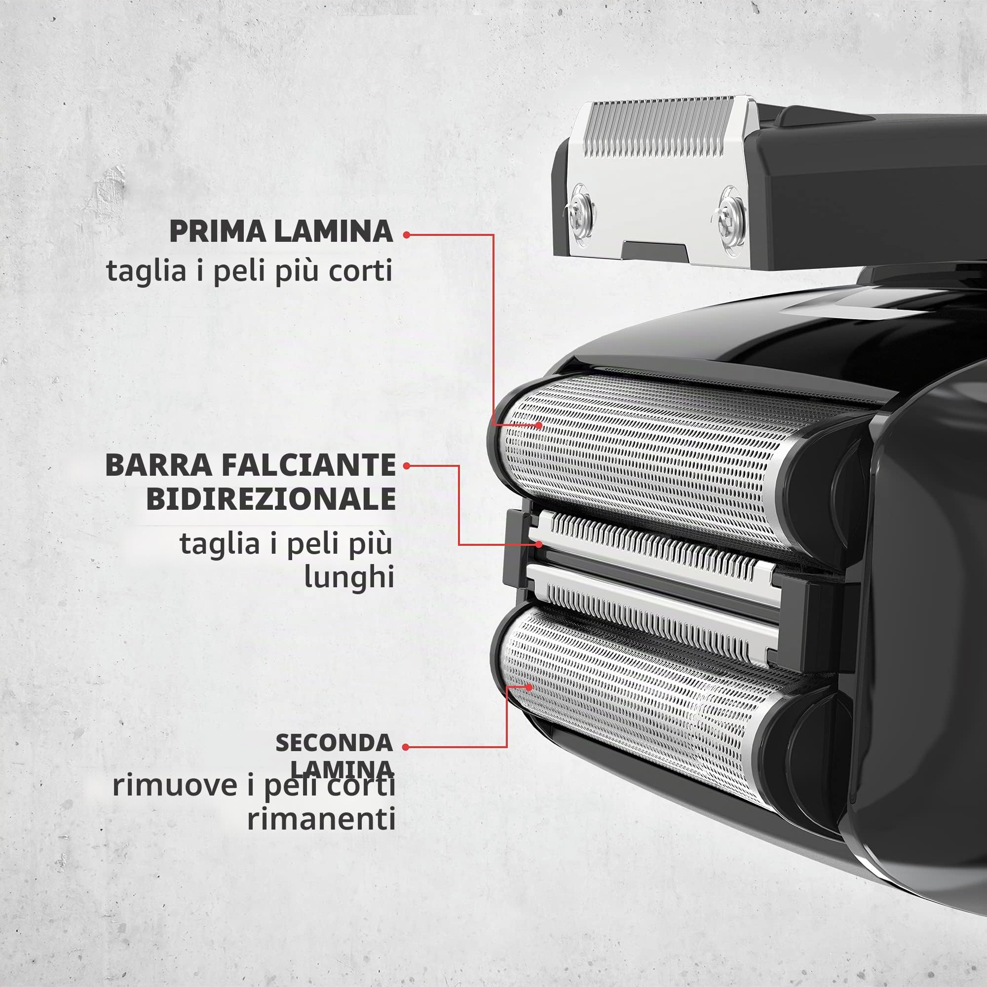 Wahl Clean and Close Plus, rasoio elettrico da uomo, rasoio elettrico da uomo, rasatura per barba, rasoio viso, lamina flessibile, trimmer di precisione, completamente impermeabile, facile da pulire,