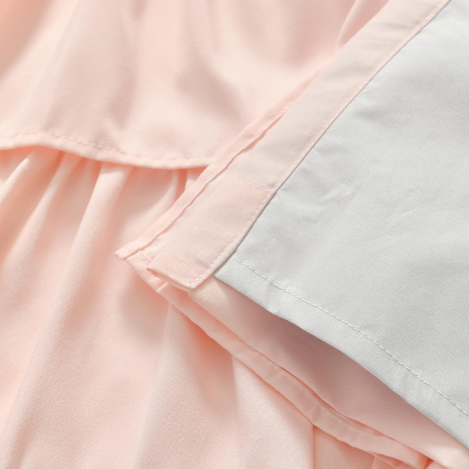 Lush Decor Allison Ruffle 100% Blackout Window Curtain Single 40" W x 84" L Blush - Pink Blackout Curtains for Bedroom or Nursery - Coquette Curtains