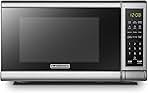 BLACK+DECKER EM720CB7 Digital Microwave Oven with Turntable Push-Button Door, Child Safety Lock, 700W, Stainless Steel, 0.7 Cu.ft