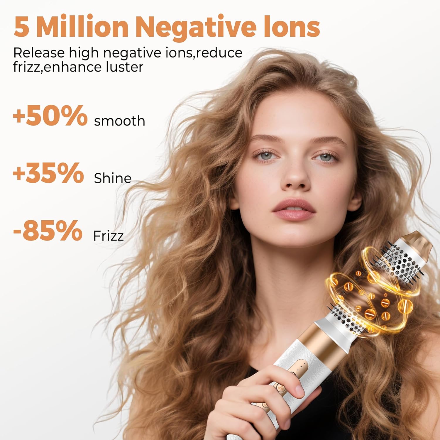 Hair Dryer Brush 7 in ONE, Brush Blow Dryer with Diffuser,Powerful Blow Dryer Brush with Air Curler for Hair,Ionic Hot Air Brush Fast Dry, Volumize, Curls, Straight, Hair Styling Tools 100-120V