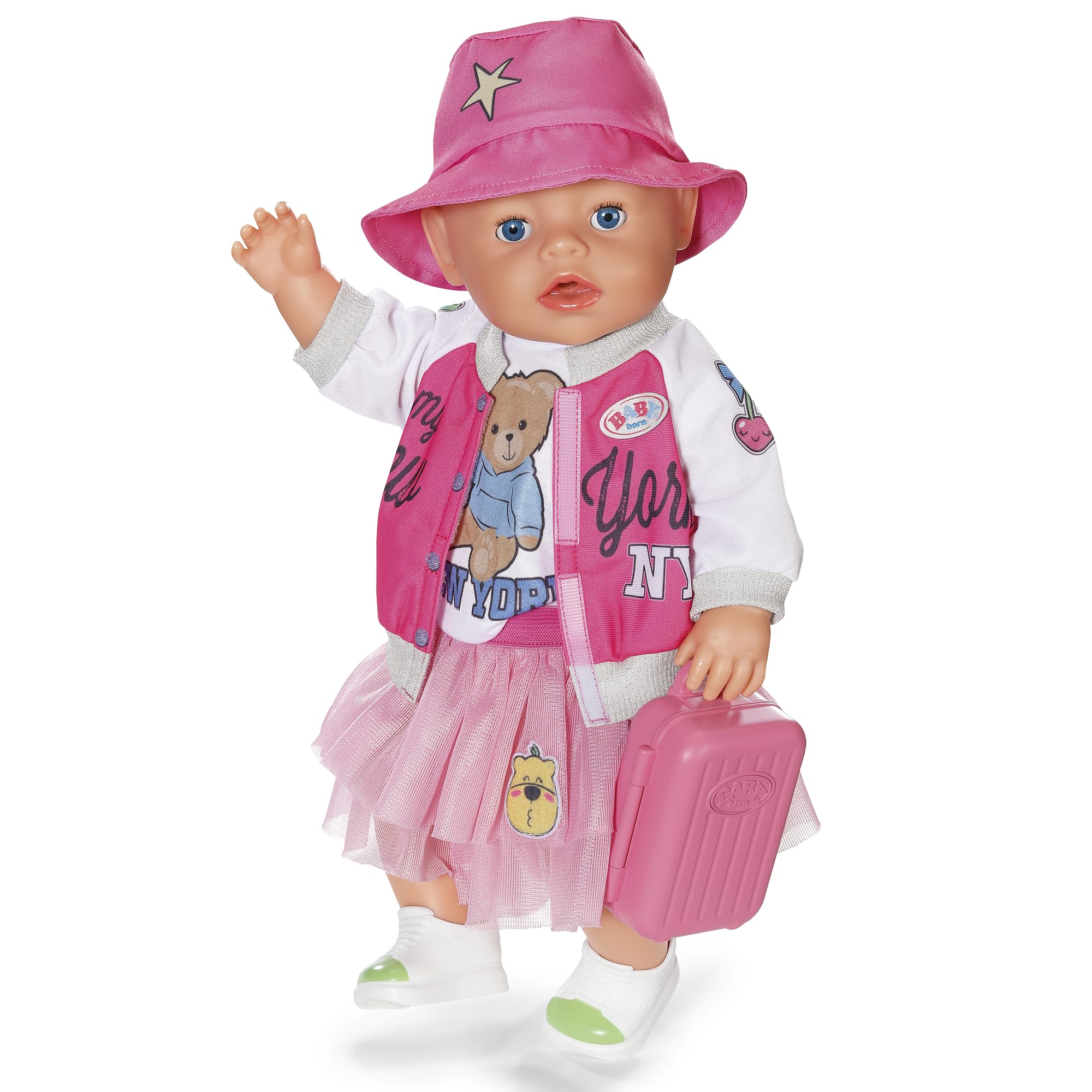 BABY born Conjunto de Viaje con Vestido, Zapatos y Accesorios para muñecas de 43 cm