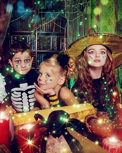 Miniatura 5 de Para suministros de recuerdos de fiesta de Halloween, 102 tatuajes temporales que brillan en la oscuridad envueltos individualmente para niños,