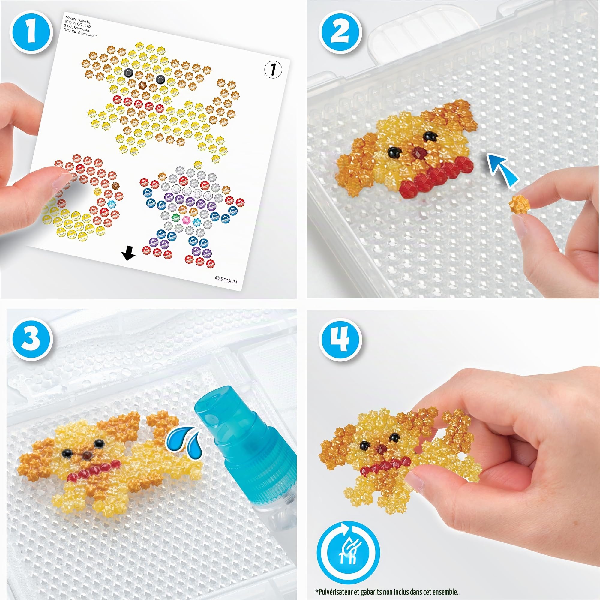 Aquabeads Mon grand atelier de création, Plastique, Multicolore, S & La recharge perles éclats - Loisirs créatifs - 31995
