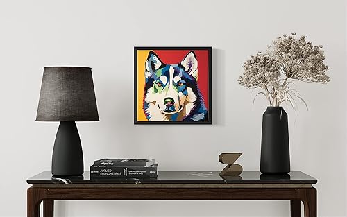 Miniatura 3 de Póster impreso con diseño de perro husky siberiano, decoración de pintura artística para pared, arte pop de cachorro, decoración del hogar, obra de