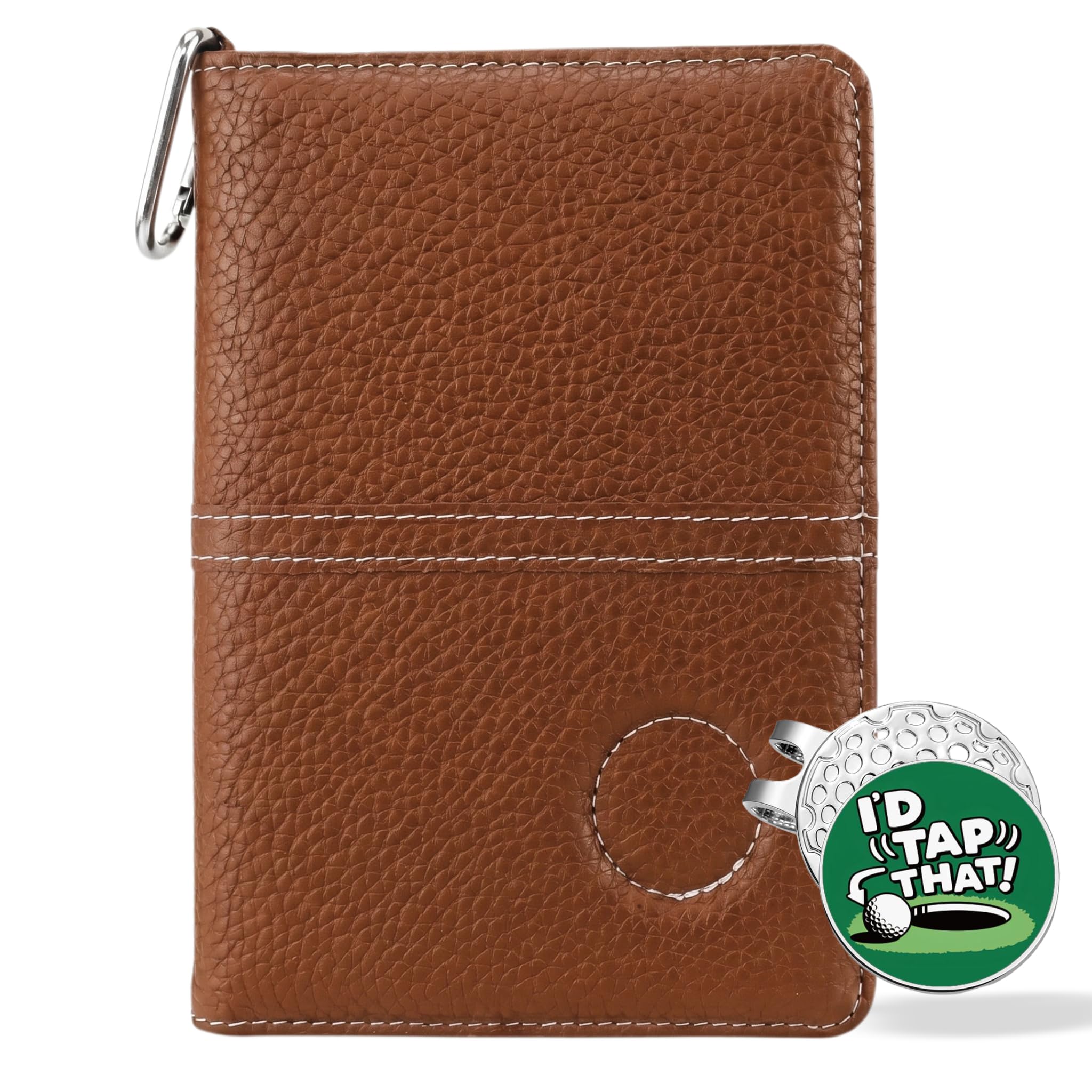 2 Pcs Golf Gifts for Men UK, Golf Scorecard Holder with Golf Ball Marker, Golf Accessories for Putting Green, Golfing Gift for Golfers Mens Women Grandad Dad Teenage Christmas Father’s Day Presents