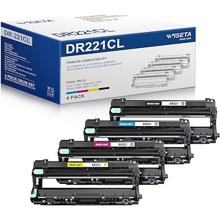 Toner Mfc 9130cw Replacement Drum Units For Brother DR221 - 4 Pack Compatible With HL-3140CW, MFC-9340CDW Printers Non-OEM Brother Drums - Foto 3