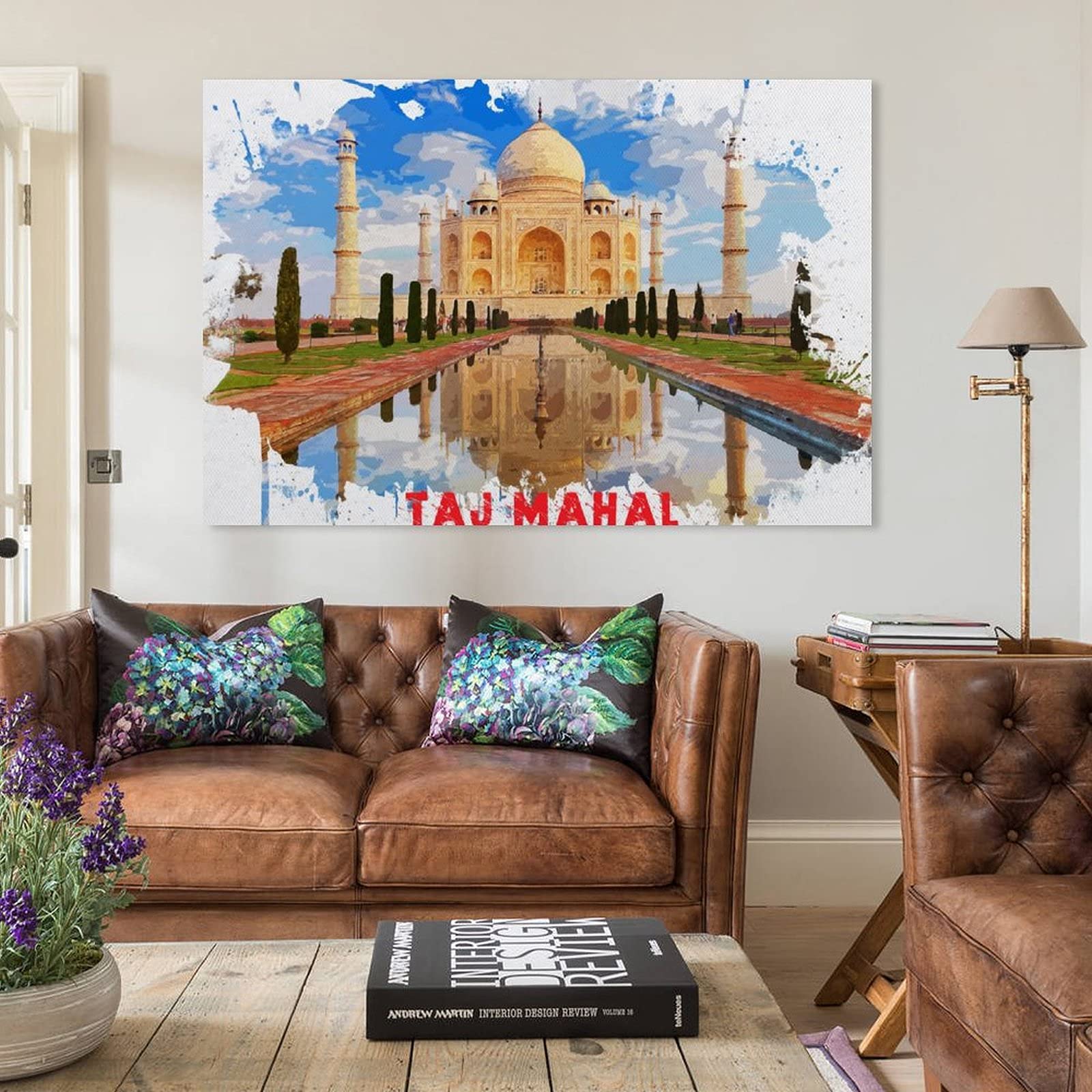 Amazon｜タージマハル水彩画絵画観光都市の風景インテリアアート