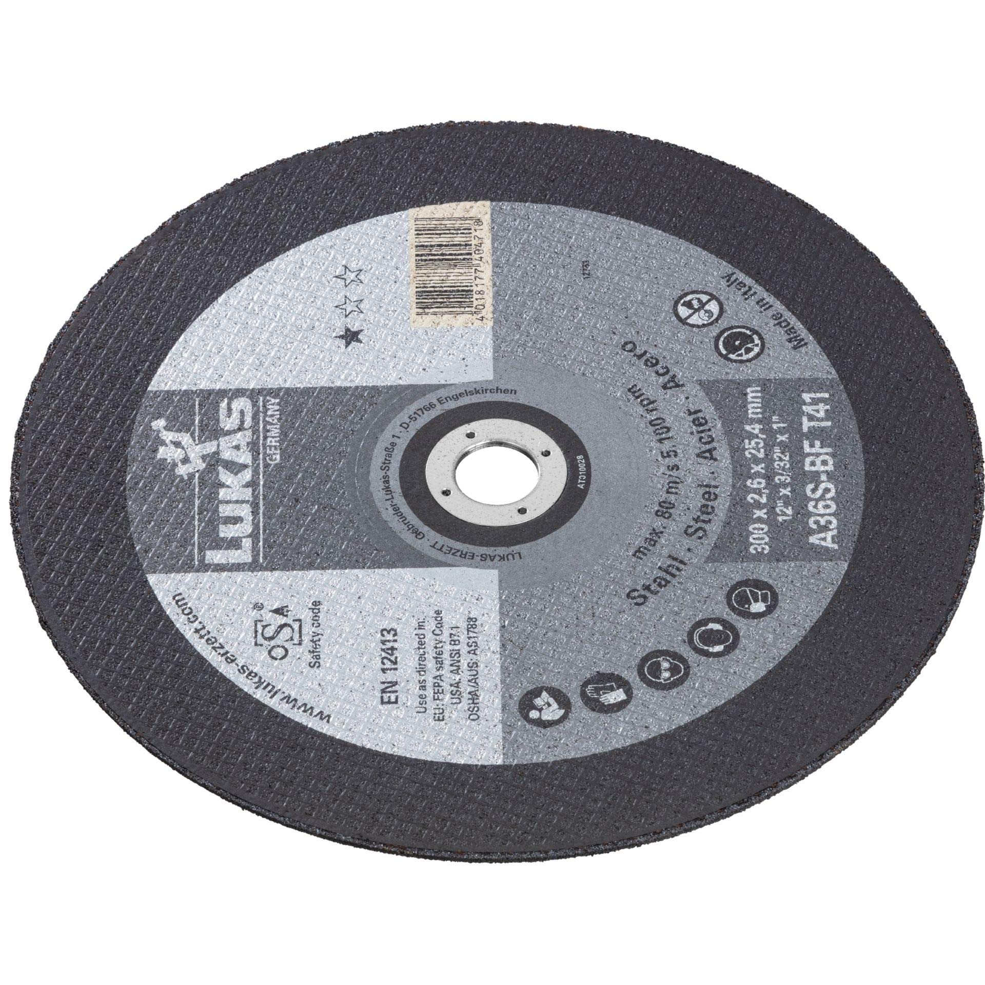 LUKAS - Disco da taglio T41 per acciaio 300 x 2,6 mm, dritto, per dispositivo di separazione