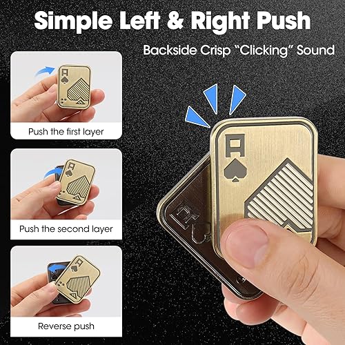 Miniatura 9 de JUDIXY Juguete para ansiedad, deslizador de póquer, tarjeta de metal que brilla en la oscuridad, para adultos y adolescentes, alivia el estrés y la