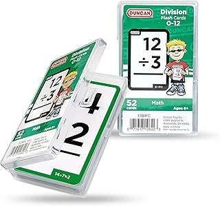 Duncan Flash Cards- Division, Green & White, (3704FC), Medium