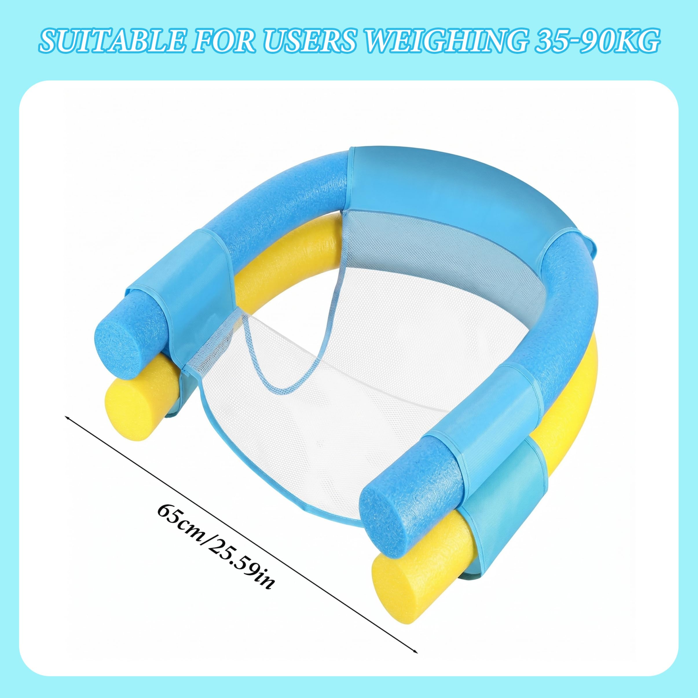 Silla Flotante para Piscina 1 Unidad no Inflable para Adultos y niños Gris 40 Pulgadas