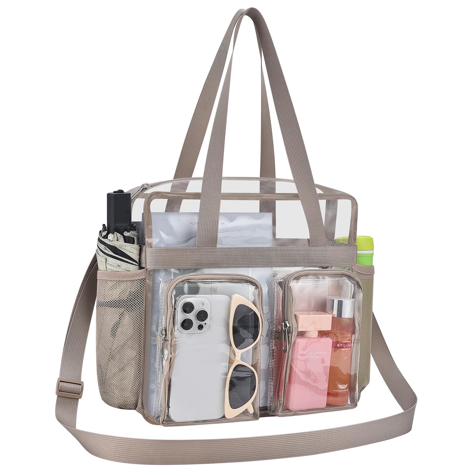 Oraben Clear Tote Bag Clear Bag Stadium Approved 12x6x12 Stadium Bag for Work, Sports Games,Gym