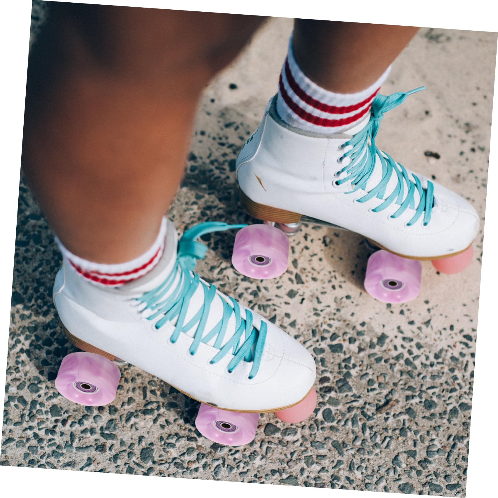 Parliky 4Pcs Replaceable Roller Skate Wheels Durable High Bounce PU for Outdoor Surfaces Lightweight Skating Enthusiasts