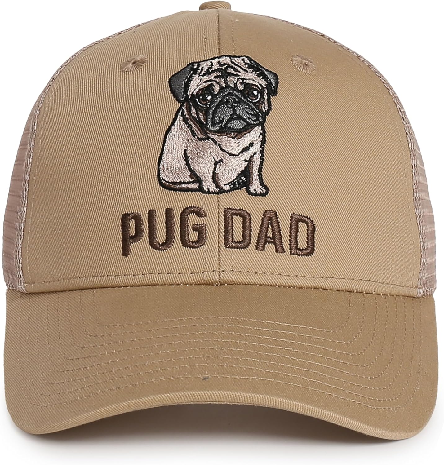 InnoBeta Pug Gifts for Pug Lovers, Pug Dad Gifts Hat for Men for Christmas, Birthday, Adjustable Hard Polyester Trucker Hat