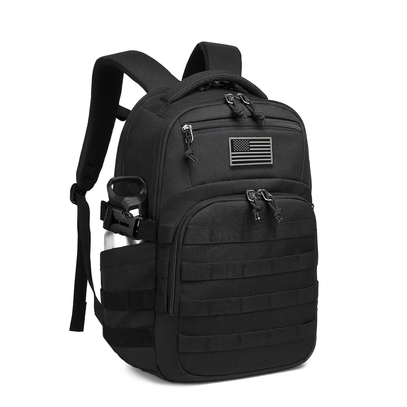 Wotony Military tactical backpack, backpack for men black small tactical assault bag Black 18.5 inch