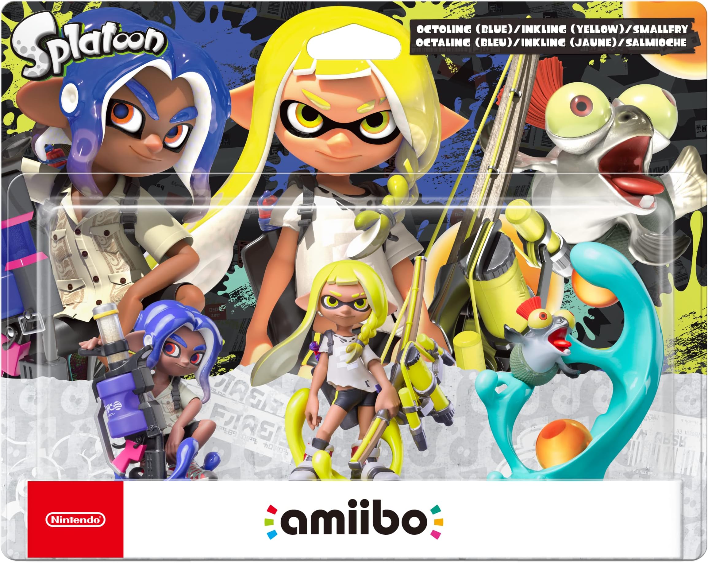 Amiibo Octaling (Bleu) + Inkling (Jaune) + Salmioche