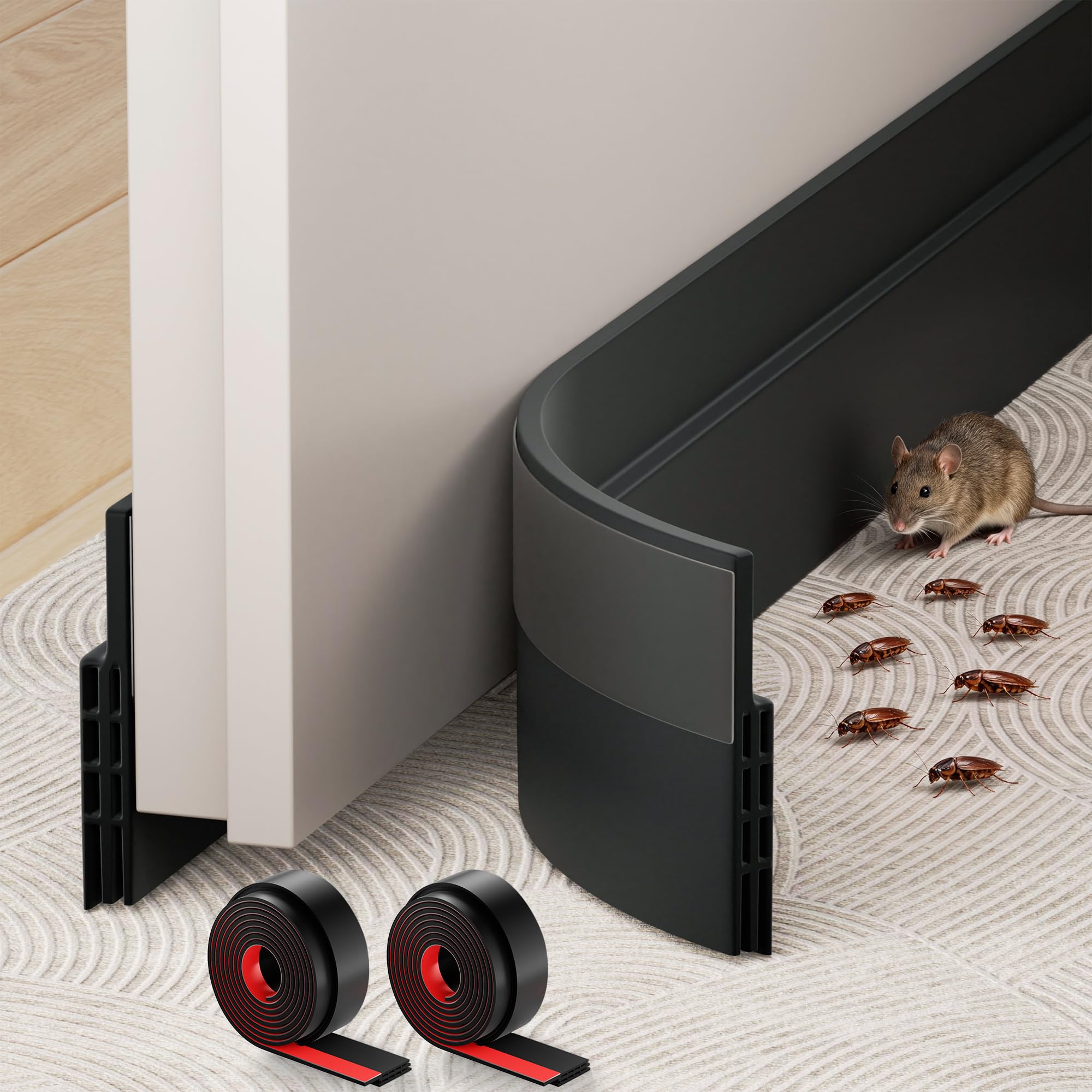 Silicone Under Door Draft Stopper 2-Pack