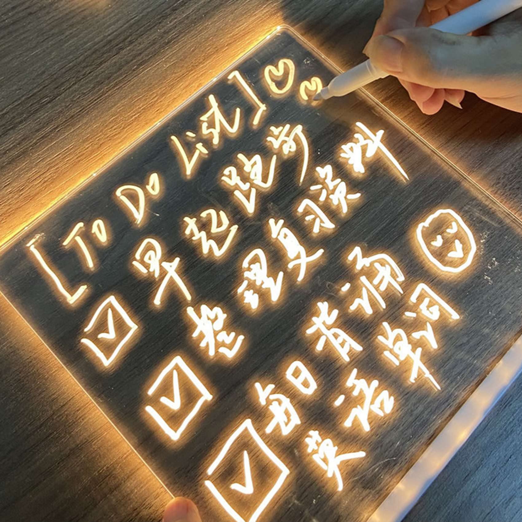 Amazon | Wsikafxn LED アクリル メッセージ ボード ライト USB 発光