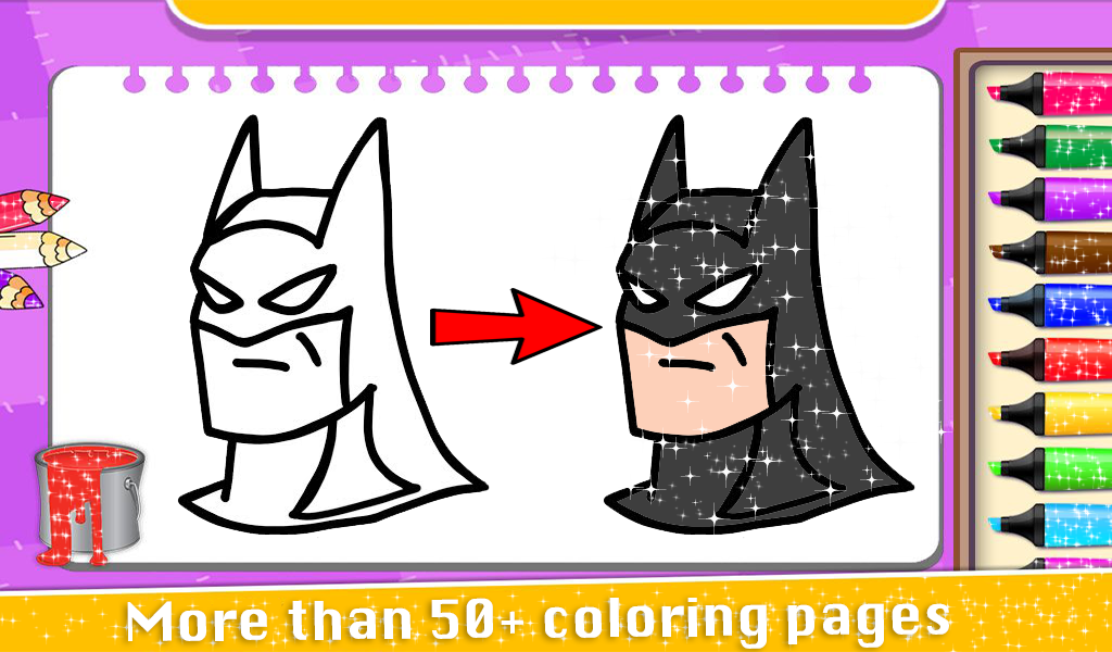 Coloring Book Glitter Super Hero - App on Amazon Appstore