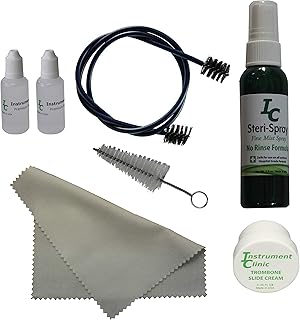 Instrument Clinic Trombone Care Kit, Valve Oil, Cleaning Snake, Mouthpiece Brush, Polishing Cloth, Mouthpiece Cleaner, Sli...