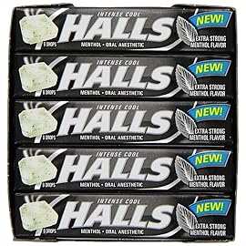 HALLS Relief Max Strength Extra Strong Menthol Throat Drops, 20 Packs of 9 Drops (180 Total)