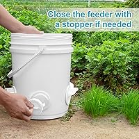 Vista 4 de Chicken Feeder No Waste Automatic Poultry Feeder Ports Chicken Feeders and Waterer Set DIY Chicken Feeders Kit