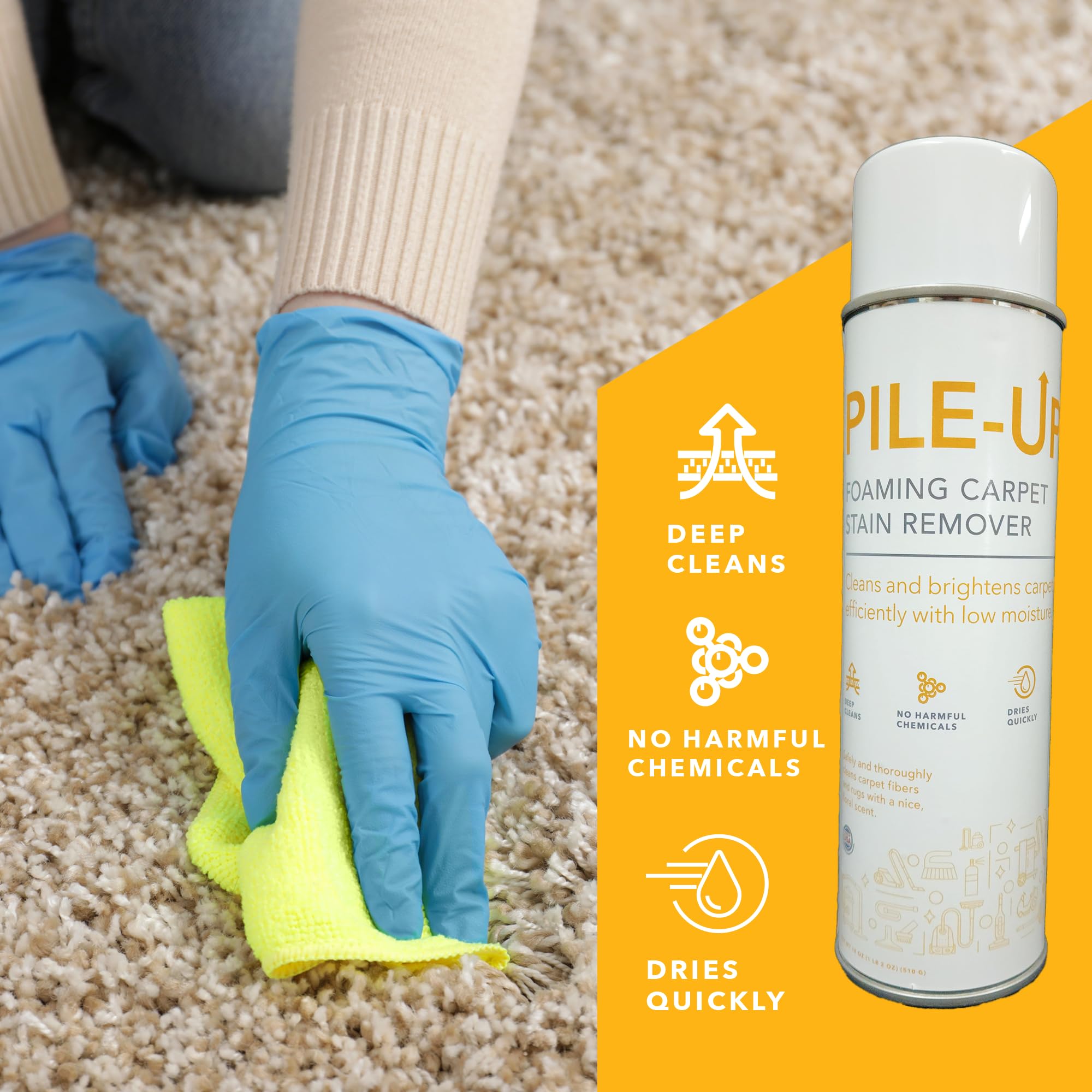 Jani-Source Pile-Up Foaming Carpet Stain Remover, Foaming Aerosol, 18 oz Net (3, 3 Pack)