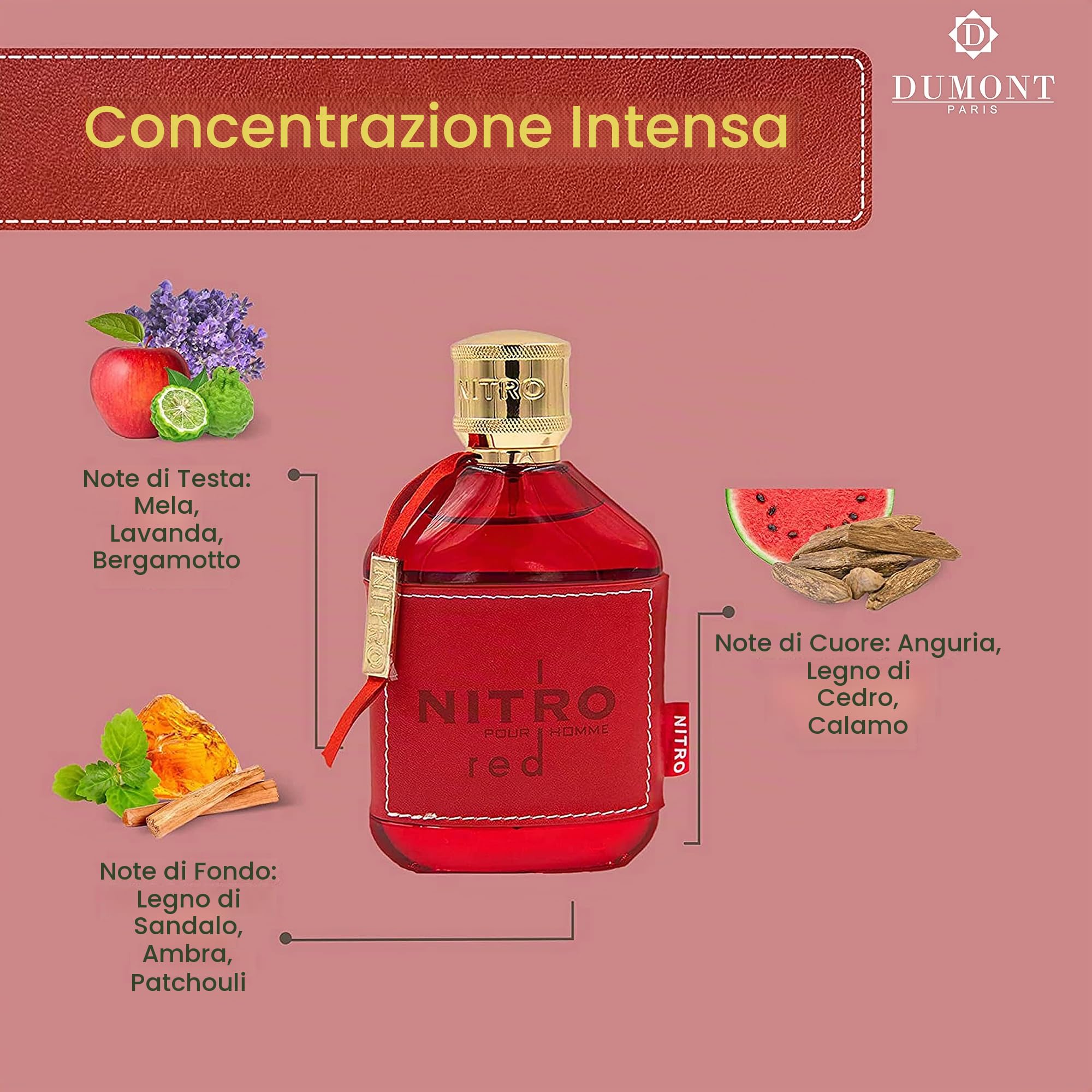 Dumont Paris Nitro Red Profumo Uomo Eau De Parfum Spray 100 Ml