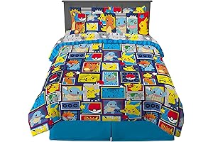 Franco Kids Pokemon Comforter and Sheet Set with Sham
