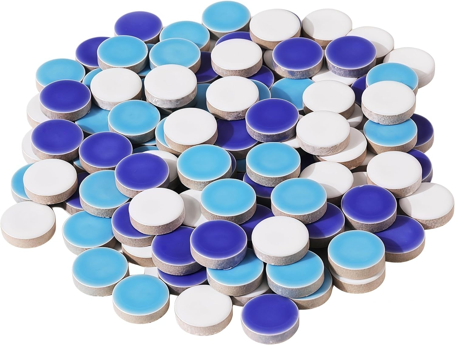 Circles Mosaic Tiles Stained Glass, Circle Shape Ceramic Mosaic Making with Handmade for DIY Art Crafts，Home Decorations -About 42Pcs 100G(0.22LB) (Black)​
