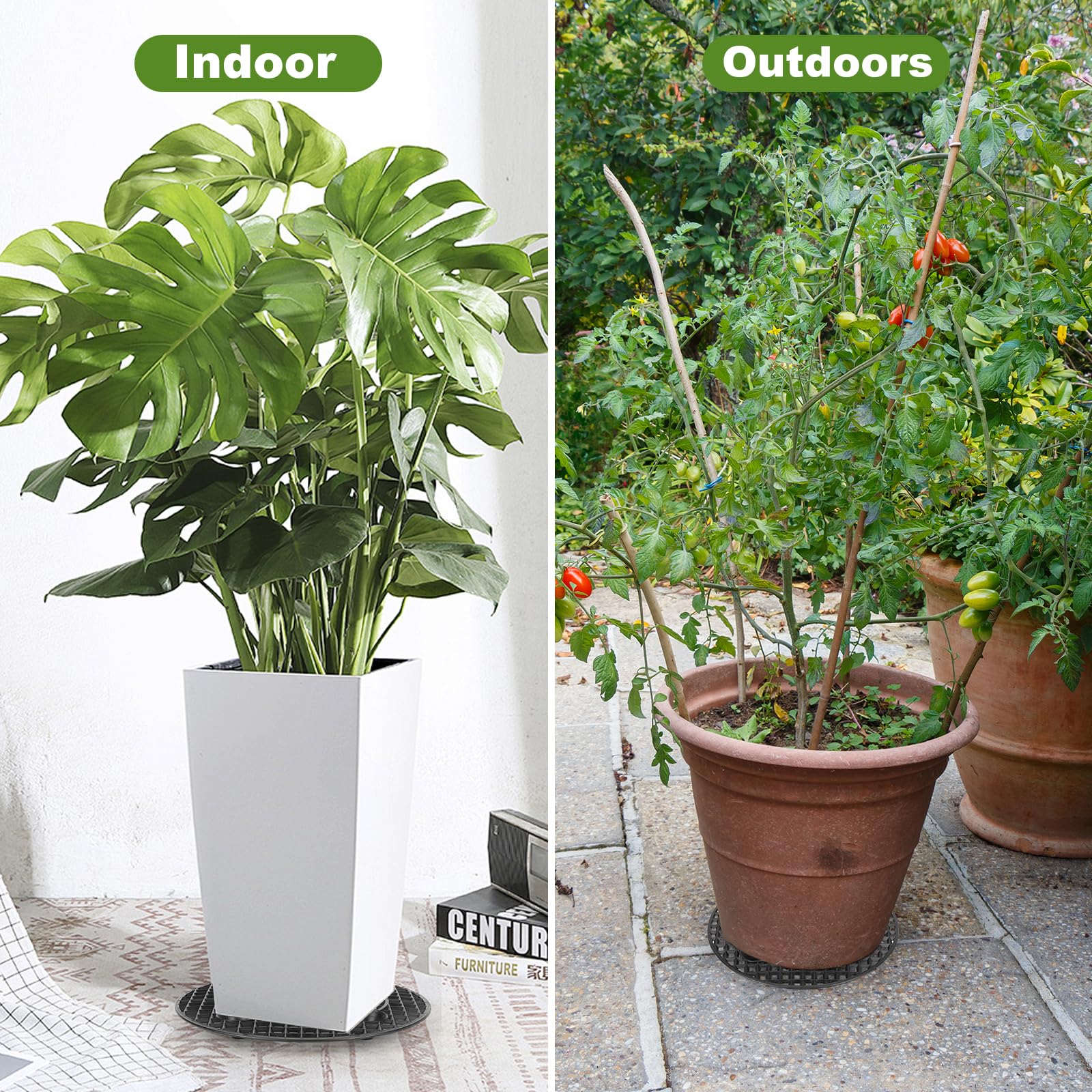 12 Pflanzenerhöhungen 30,5 Cm – Schwarze Topfuntersetzer Gegen Fäulnis, Für Terrasse & Balkon