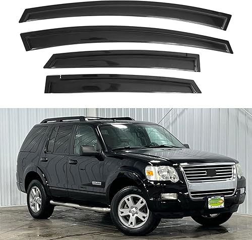 Miniatura 322 de IG - Visera para ventana de automóvil, protector contra la lluvia, el sol y el viento, con cinta adhesiva, deflector extraduradero para ventana