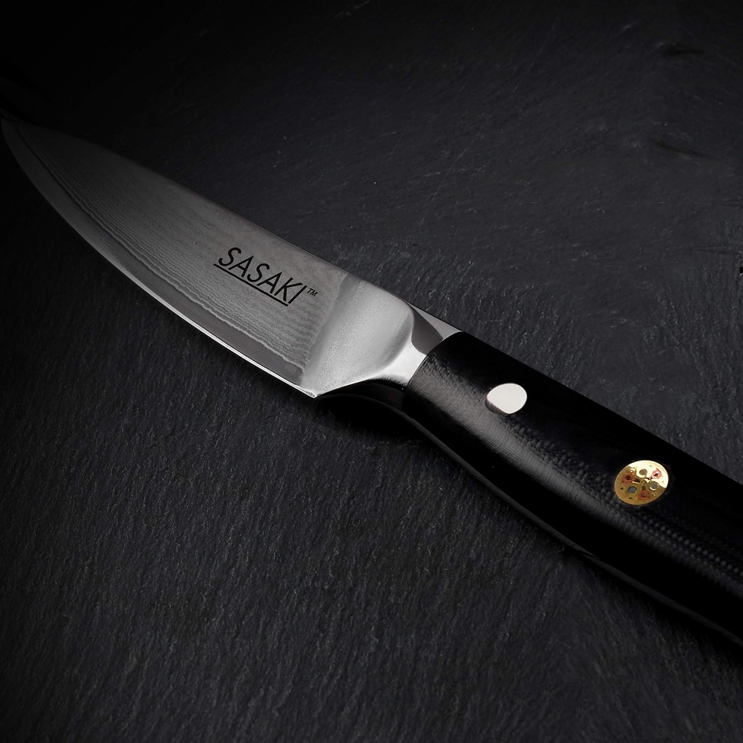 Sasaki 5228195 Masuta Japanese AUS-10 Stainless Steel Paring Knife with Locking Sheath, 3.5-Inch