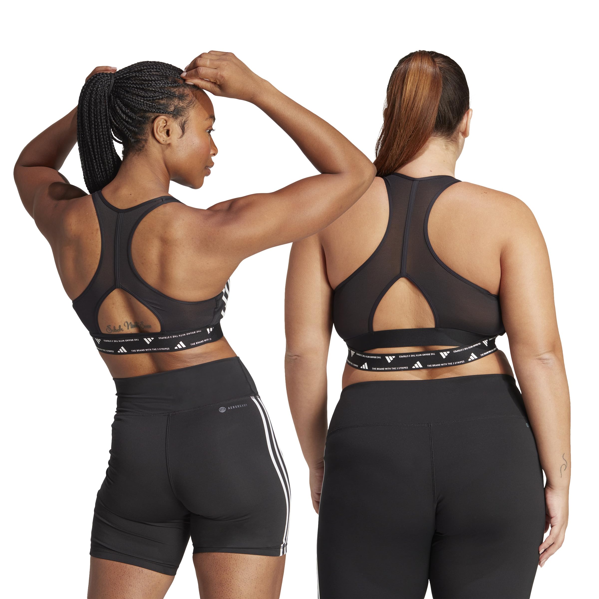 Adidas Powerreact Training Medium-Support 3-Stripes Bra Reggiseno Sportivo Donna (Pacco da 1)
