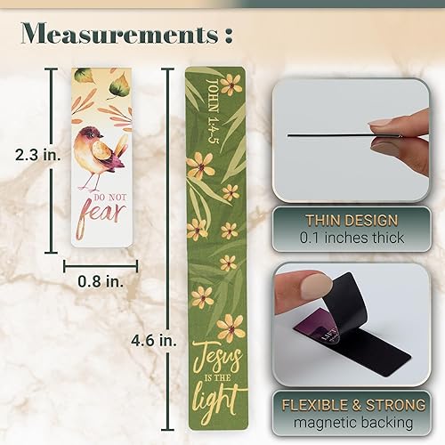 Miniatura 146 de Christian Art Gifts - Conjunto de marcapáginas magnéticos Lift Up Your Hands, 6 unidades Escénica #1