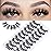 FARRED Fluffy Lashes Natural Eyelashes Short Wispy Eye Lash Strips 10 Pairs Separated Volume Eyelash Pack 16mm Dramatic Wispies Fake Strip Lashes Clusters Cat Eye Pestaas Spiky Look